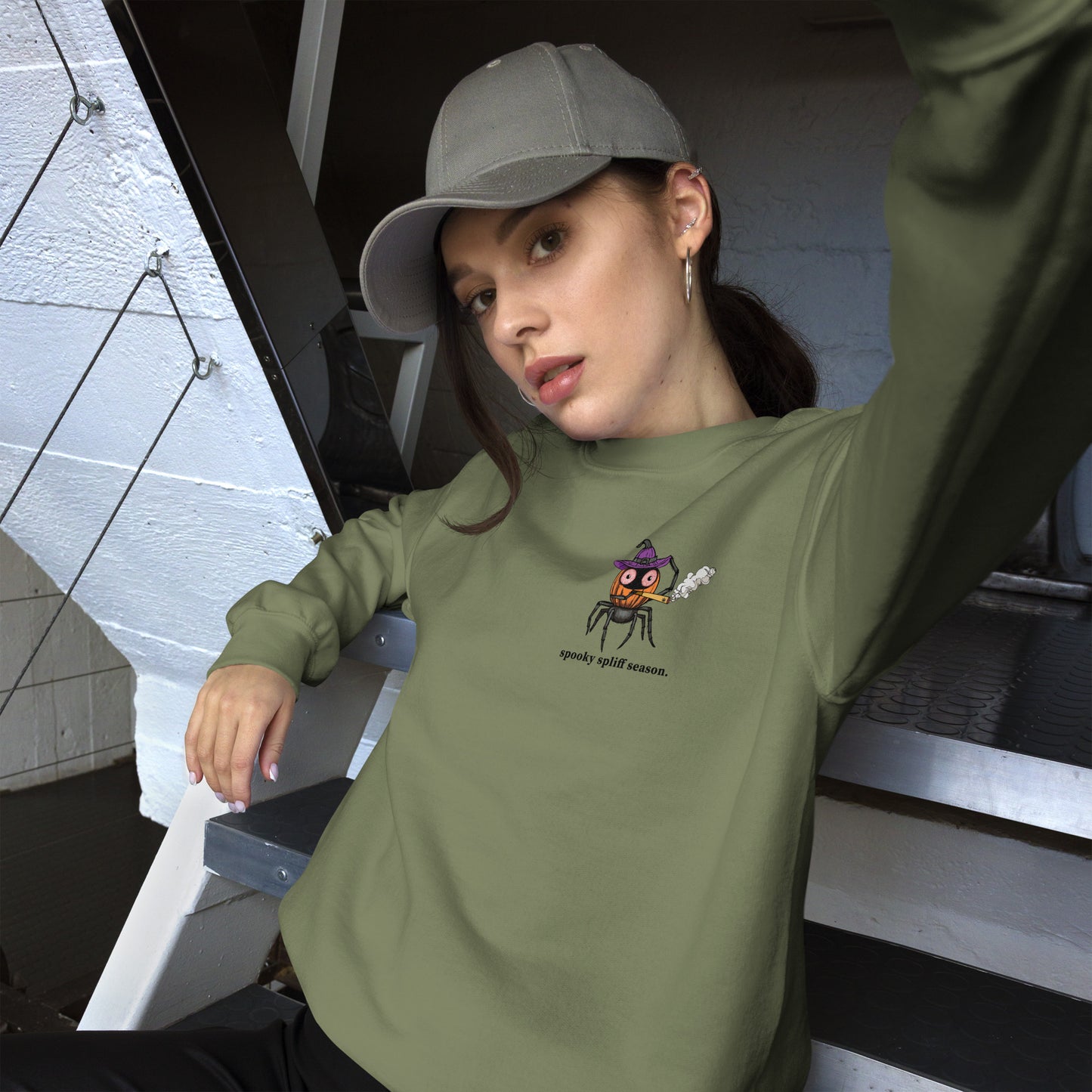 Stoned Spider Pullover - Spooky Spliff Season